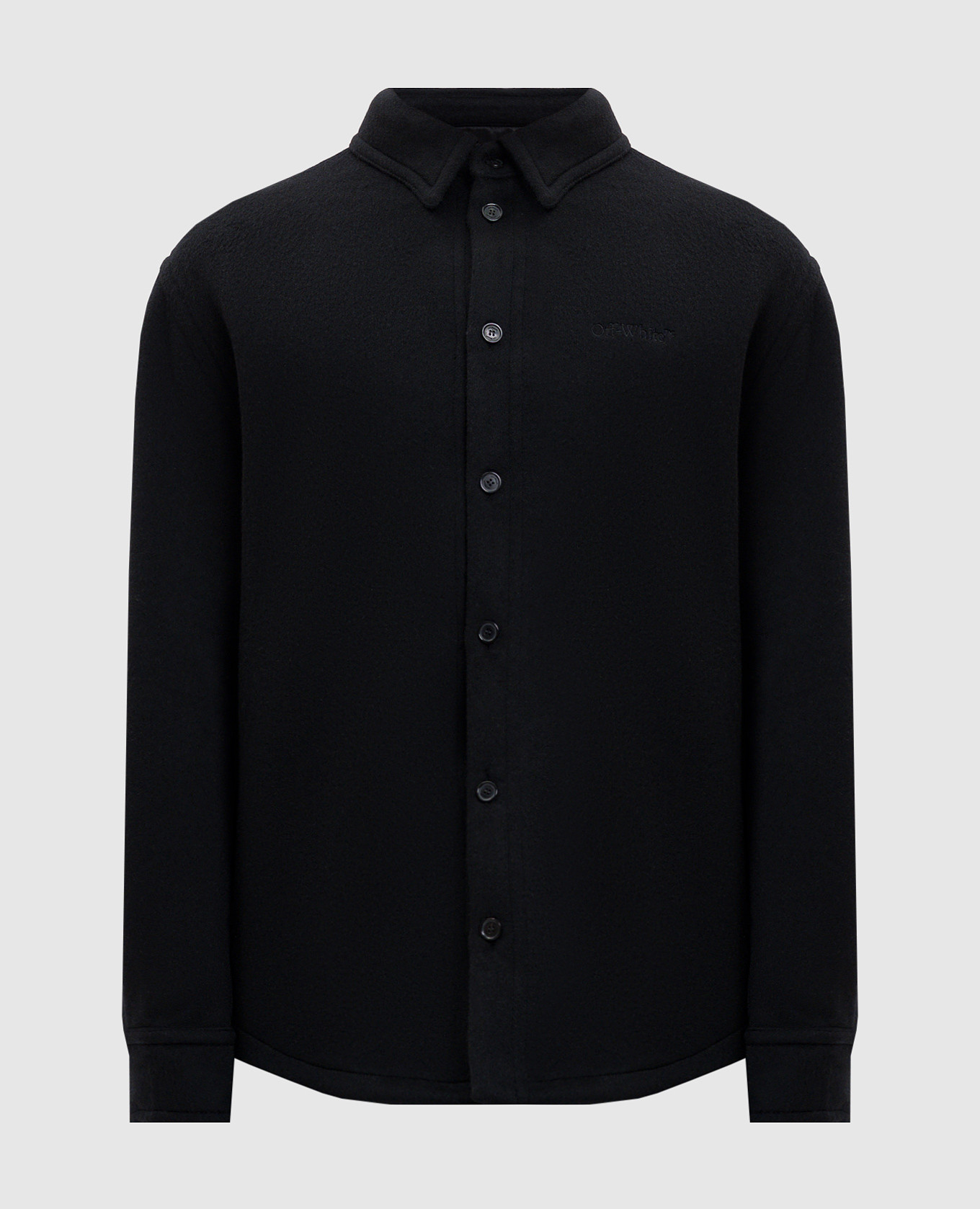 

Black Quote Cashmere Shirt Jacket Off-White