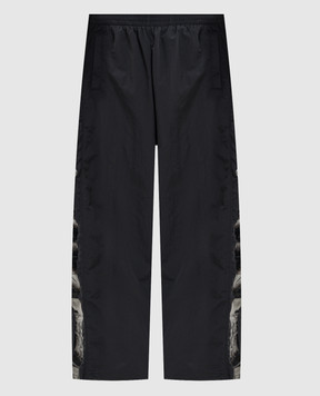 Vetements Black sweatpants with logo embroidery ME76GP116BB