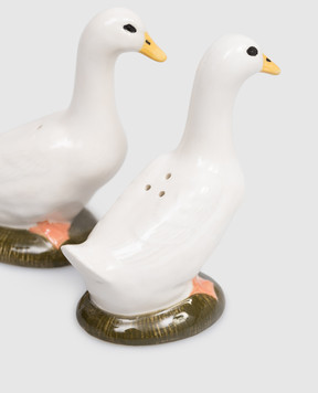 Quail Ceramics Pekin Duck White Ceramic Spice Set 1403