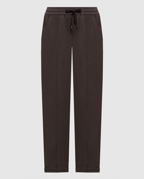 Brunello Cucinelli Brown sweatpants with monil chain MH827FB799