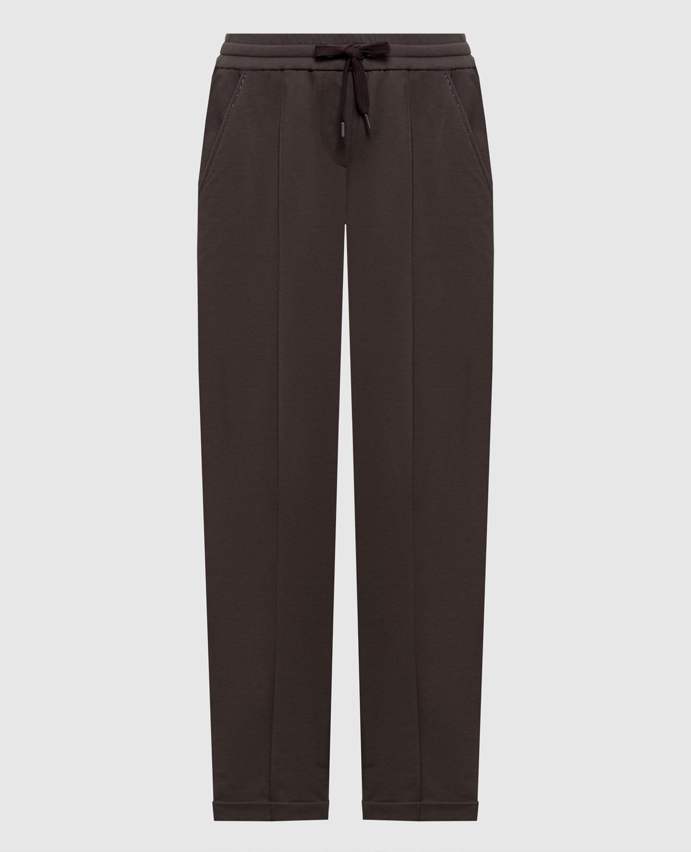 Brown sweatpants with monil chain
