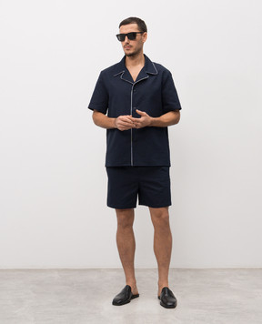 Balmain Blue patterned shorts GH1PA172CG50