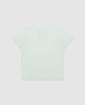 Palm Angels Children's green T-shirt with Spray Bear print PBXB001S26JER001
