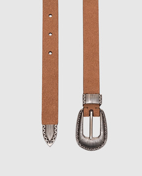 Brunello Cucinelli Brown suede belt MAUGP215