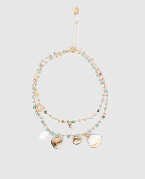 Twinset Gold-tone double-layer chain with shell 261TO5440