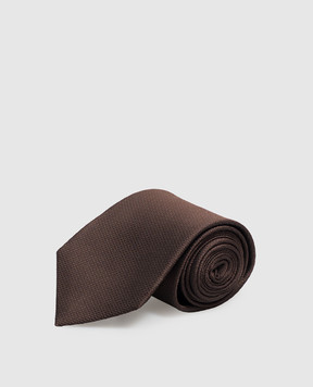 ISAIA Brown silk tie CRV007CV943