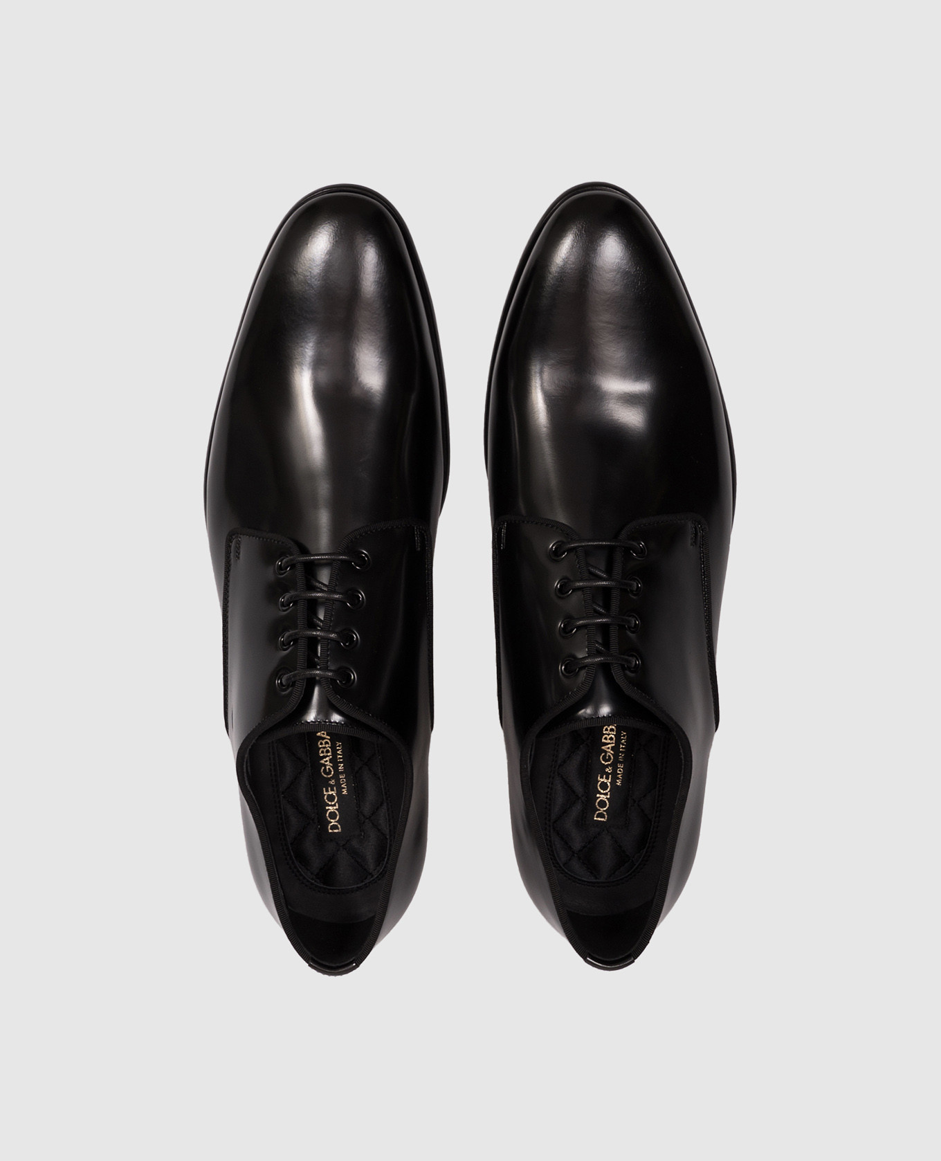 Black leather glossy derby shoes Dolce&Gabbana 4