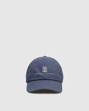 Brunello Cucinelli Blue linen cap MR4999850