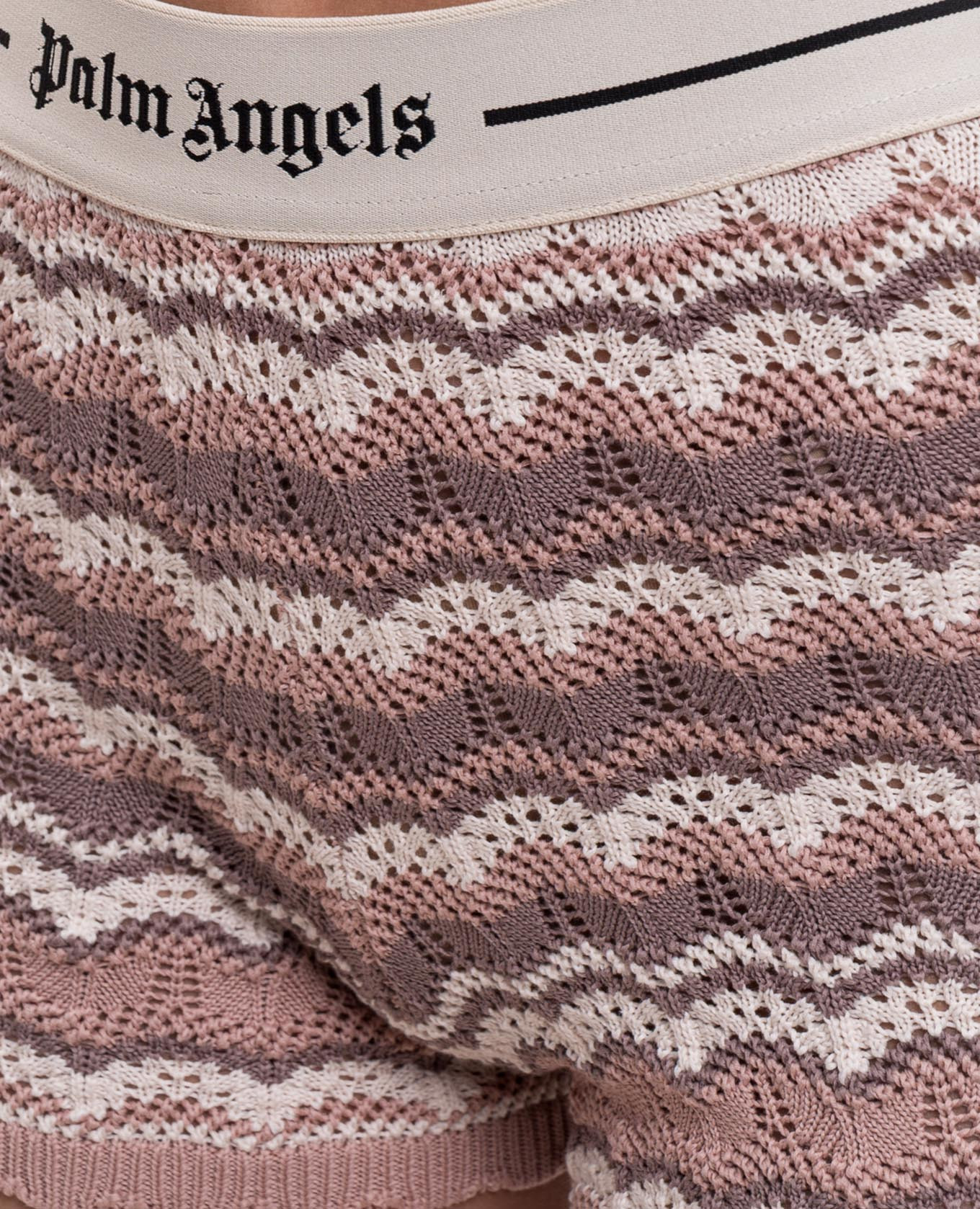 Knitted shorts with striped silk Palm Angels 5