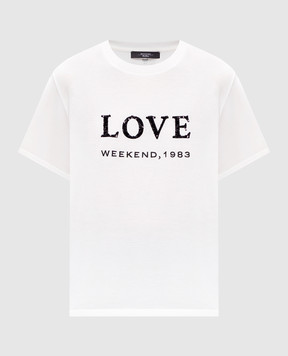 Max Mara Weekend White T-shirt WKDAGILE with sequins WKDAGILE