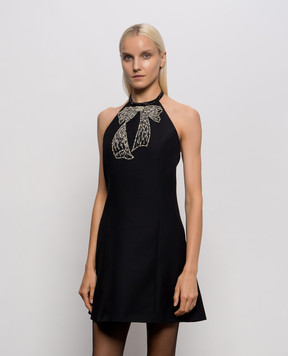 Valentino Black dress with appliques and an open back 9B3VALH01CF
