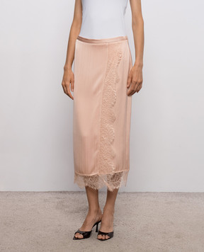 Twinset Pink skirt with lace 262TP2123