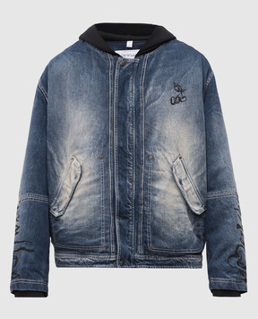 Off-White Blue distressed insulated denim jacket 44MYE09MS26D001