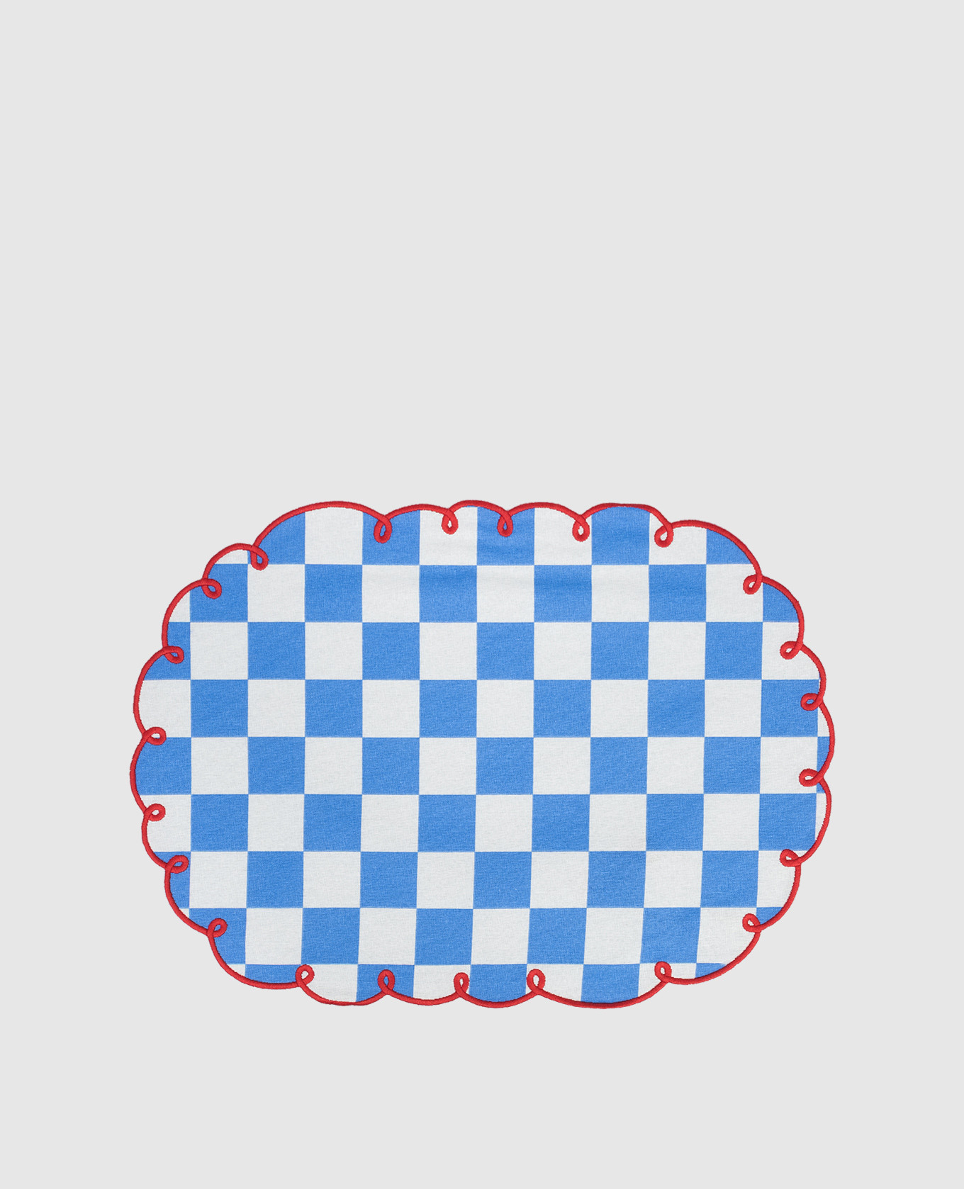 Set of blue checkered placemats
