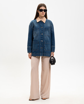 Dondup Blue denim jacket with contrast collar DJ759DF0283DMN1W