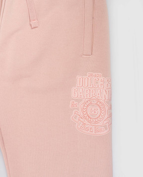 Dolce&Gabbana Children's pink joggers with print L5JPD7G7PHC812+