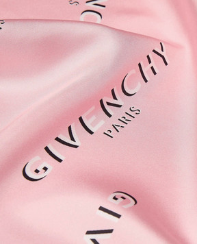 Givenchy Pink Shadow silk scarf with logo print 710009347005