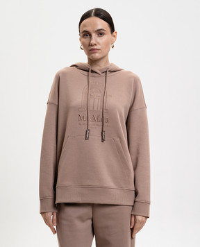 Max Mara ANDREA beige hoodie with logo embroidery SMMANDREA