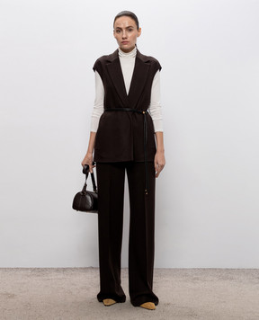 Agnona Brown wool and cashmere pants T71203YYD708