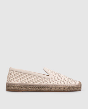 Brunello Cucinelli Ivory espadrilles with monil chain MZ59G3273P