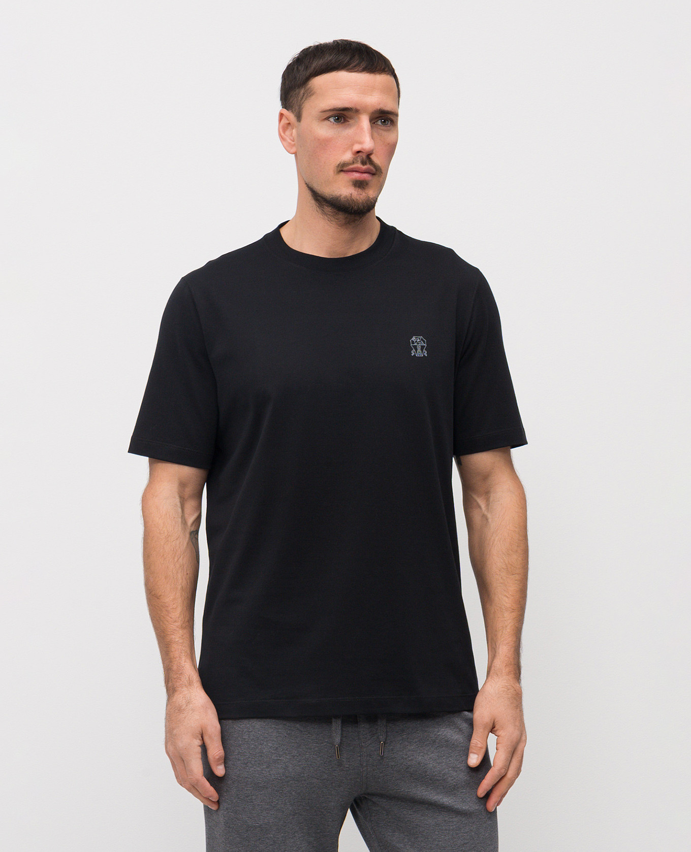 

Black T-shirt with logo print Brunello Cucinelli
