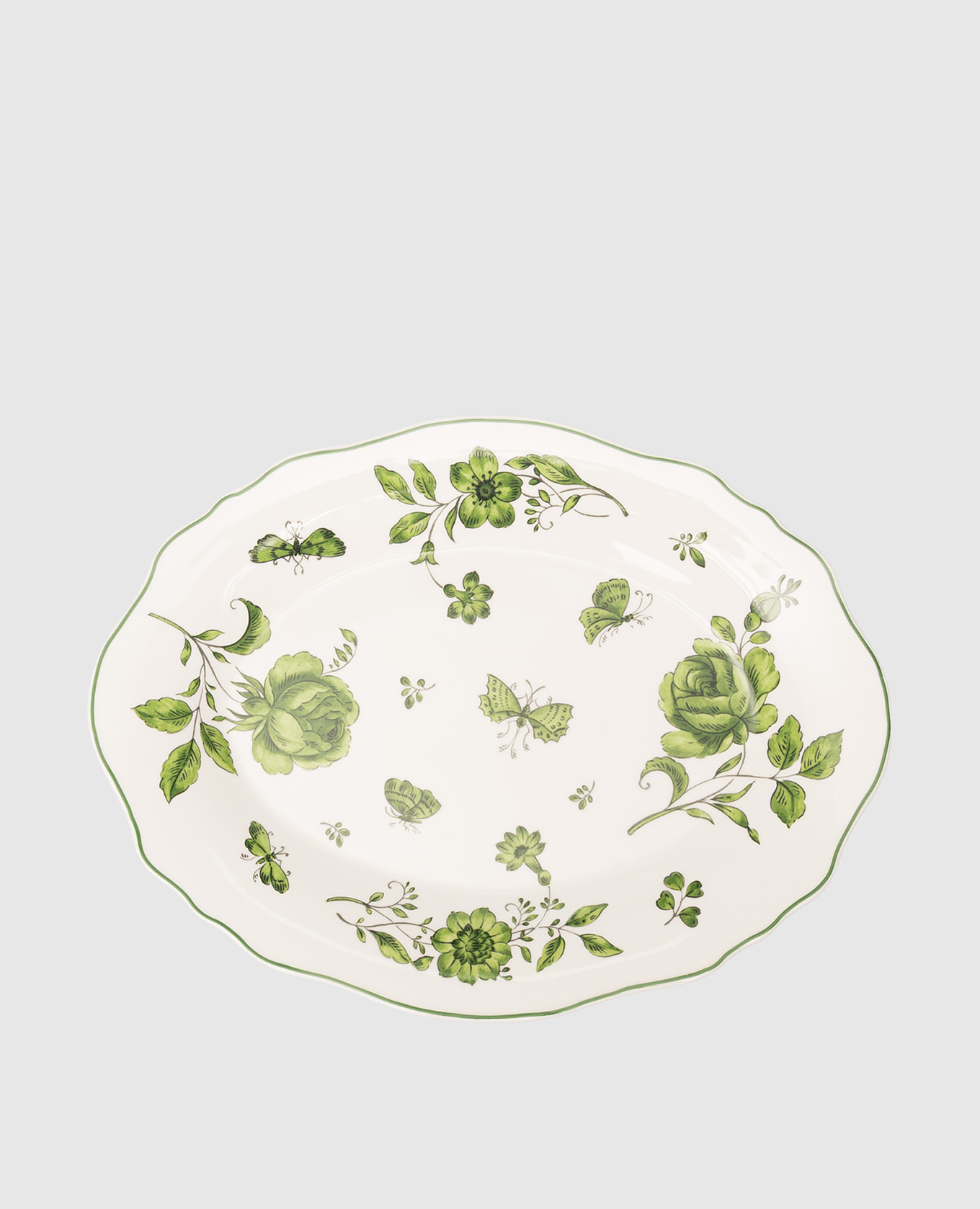 

White oval porcelain dish Rosa Rosae Geminiano Cozzi 1765