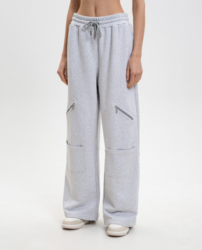 Off-White Bookish Big grey melange cargo pants 2CH026S26FLE001