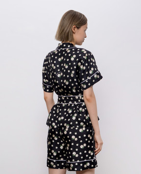 Dolce&Gabbana Black printed silk blouse F5S23TIS13H