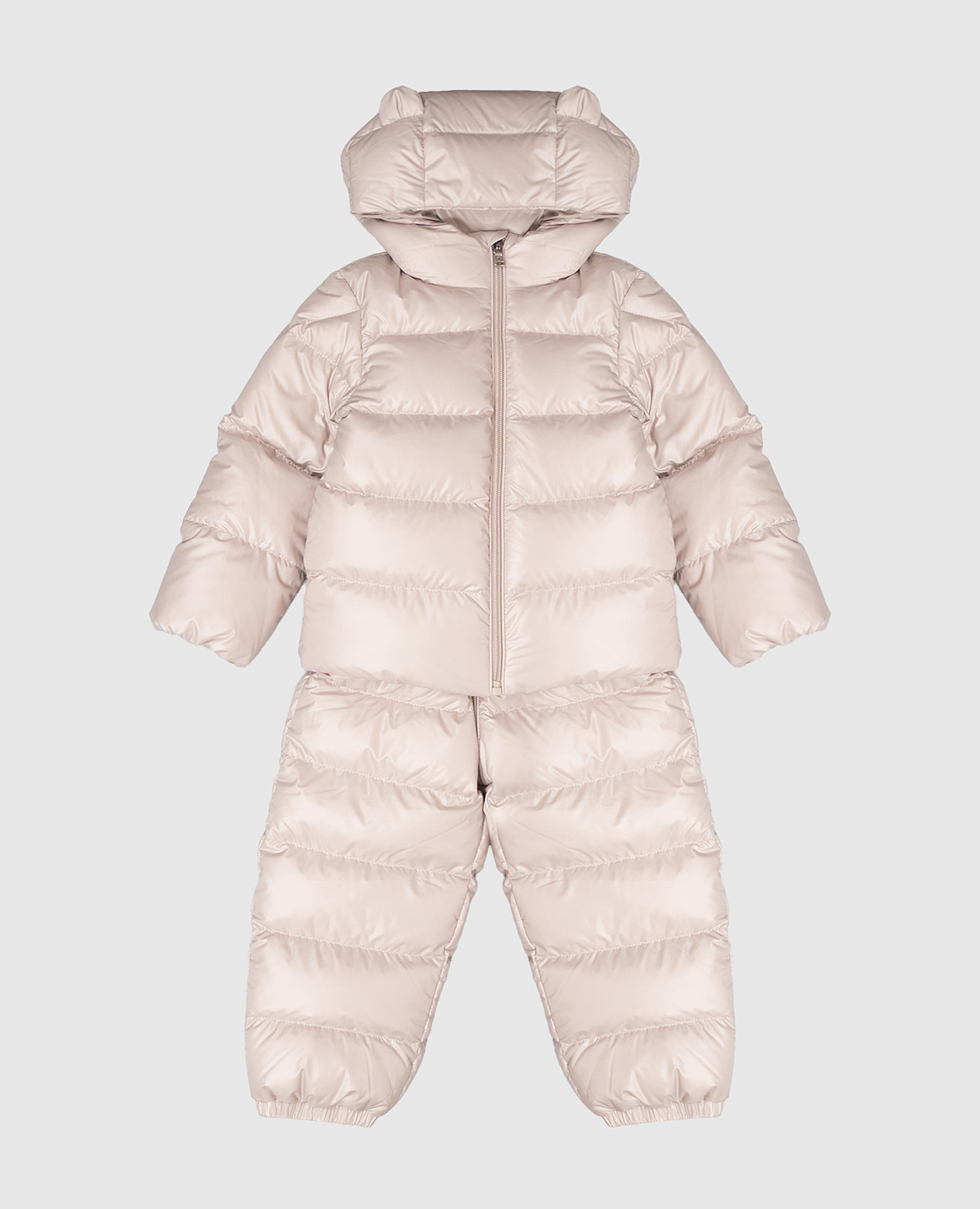 Deidre beige children's down set with jumpsuit and down jacket