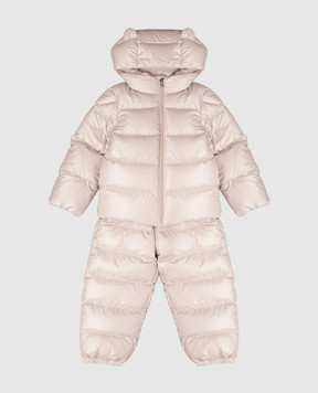 Moncler ENFANT Deidre beige children's down set with jumpsuit and down jacket L29511F00001597YX