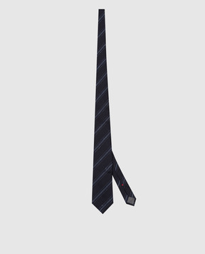 Brunello Cucinelli Blue striped silk tie MX8640018