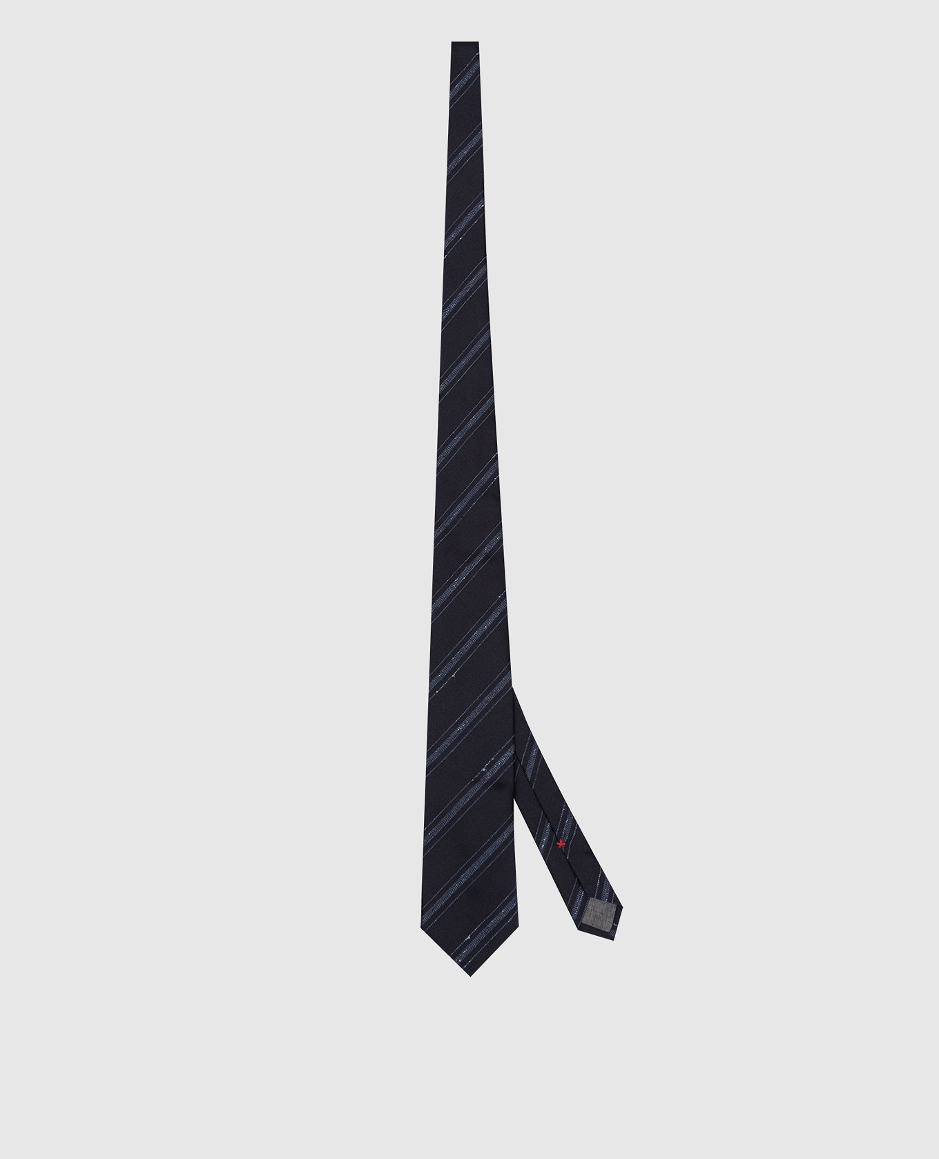 Blue striped silk tie Brunello Cucinelli 3