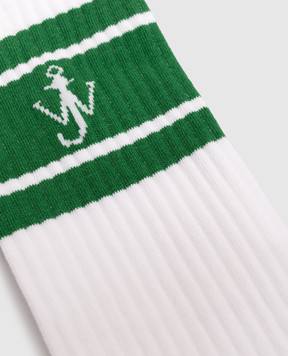 JW Anderson White socks with monogram logo KW1530YN0509m
