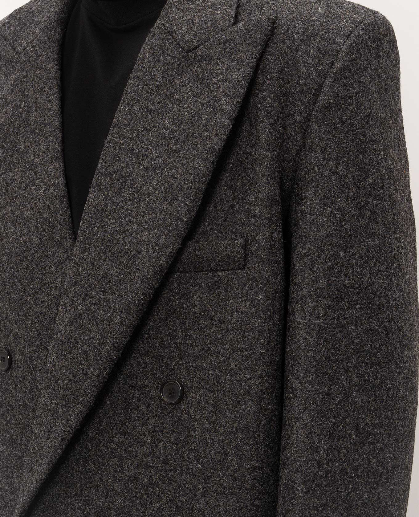 Grey Crombie double-breasted wool coat JW Anderson 5