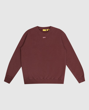 Off-White Children's burgundy sweatshirt with Arrow Acrylic print 44GBA001F26F004