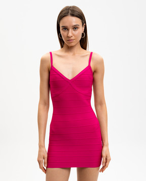 Herve Leger Pink mini dress After Party 46HLFT8571193