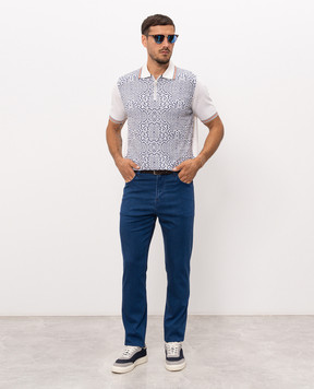 Stefano Ricci Polo with patterned silk K818102P31F25283