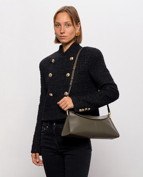 Balmain Brown leather trapezoid bag 64-83 HN0BL096LMRK