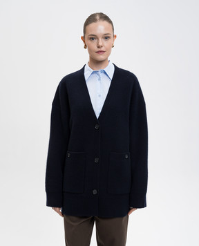 Toteme Blue wool and cashmere cardigan 254WRT0572YA0126