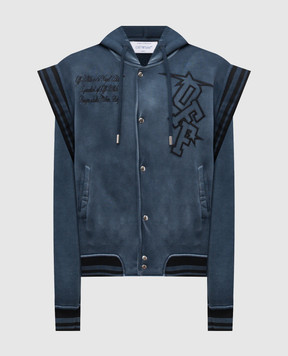 Off-White Blue sports jacket with logo 44MEK003F5F002