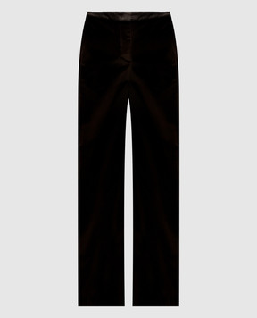 Peserico Dark brown velvet pants P04528A3401