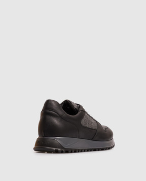 Doucal's Black combination sneakers DU3594SYDNPJ608
