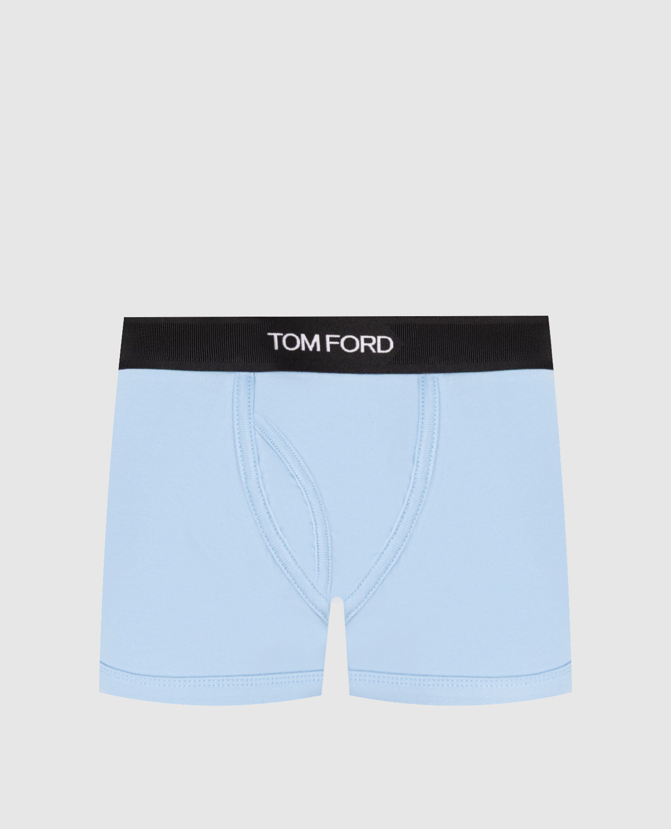 Blue boxer briefs with logo pattern