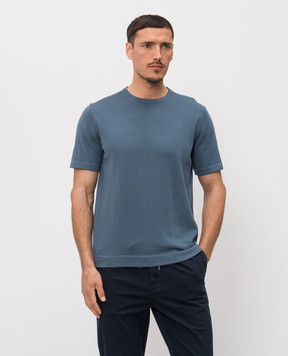 Woolrich Blue t-shirt with logo patch CFWOKN0355MRUF0787