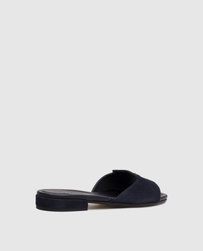 Jimmy Choo Dina blue suede flip-flops DINAFLATSUE