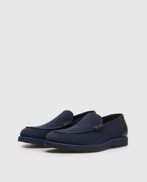 Doucal's Blue Jago combination loafers DU3380POTEPZ830