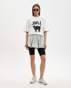 Juun.j Gray mini skirt with drape JW6327W082