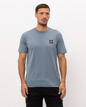 Stone Island Blue T-shirt with logo patch L2S152100027S0013