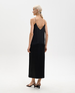 LISA YANG Black silk midi dress 2026302
