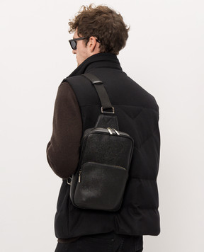 Castangia dal 1850 Black leather sling bag SPHB1S26